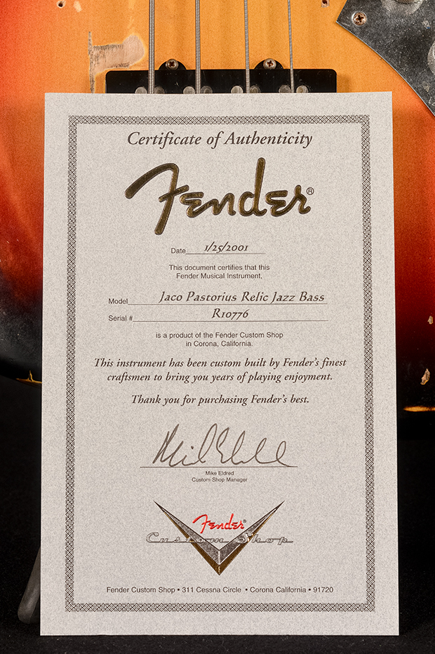 Fender Custom Shop Jaco Pastorius Relic Jazz Bass 2001