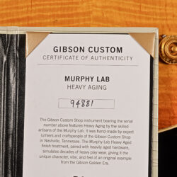 Gibson Murphy Lab Les Paul 59 Heavy Aging Certificate